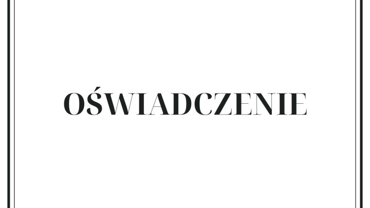 OŚWIADCZENIE